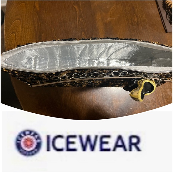 ICE WEAR Insulated Wine Sequined Clutch Bag - Picture 3 of 12